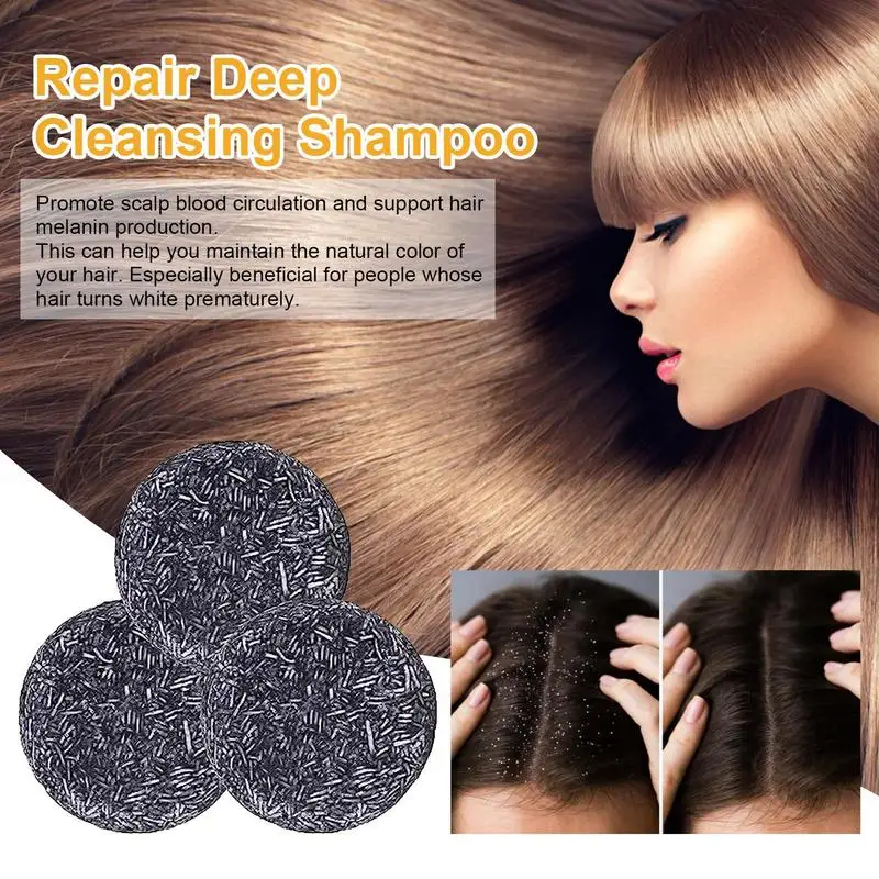 

Bar Shampoo Organic Grey Hair Soap Bar Nourishing Solid Hair Soap Bar 3PCS Shampoo Bars For Shiny Black Hair Regrowth