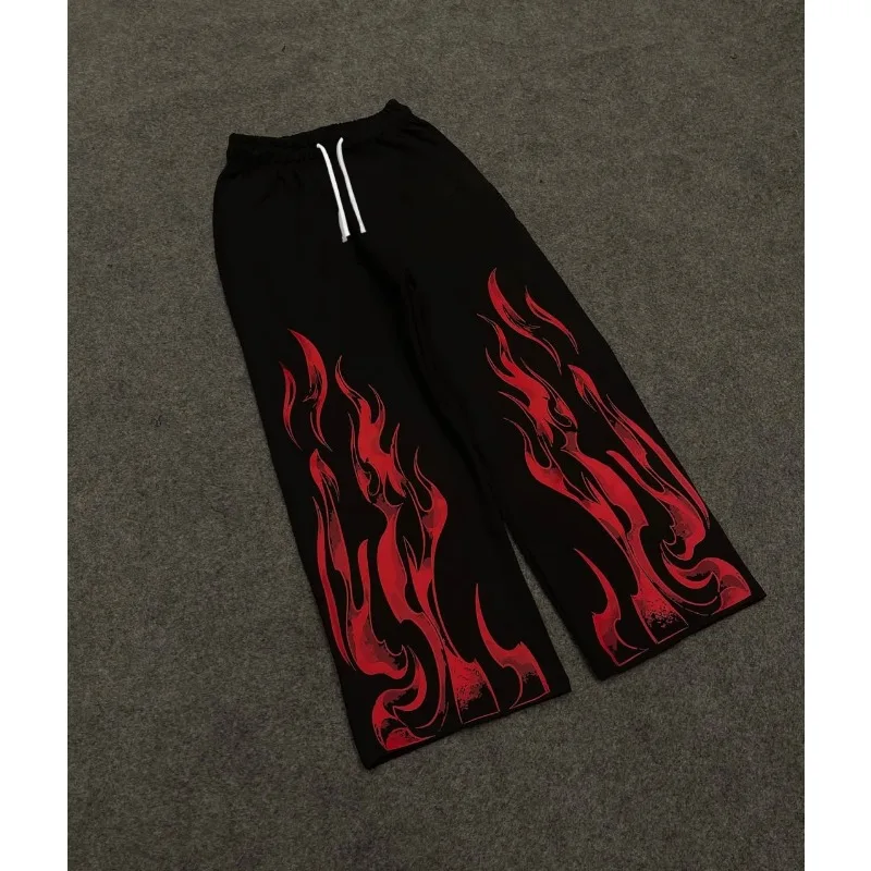 2026 European Style Dark Gothic Style Men's High-quality Pants New Loose Oversized Sports Running and Fitness Technology Bottoms