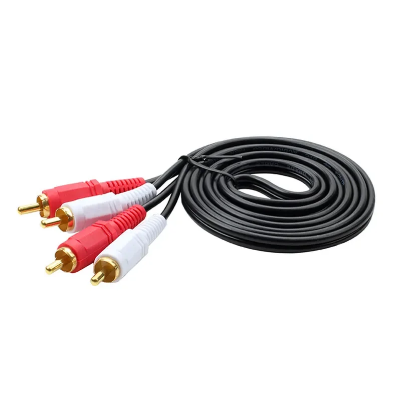 2RCA męski do 2RCA męski kabel audio-wideo kabel rozgałęźnik Audio RCA dla dźwięku DVD TV, pudełko głośniej 1.5M