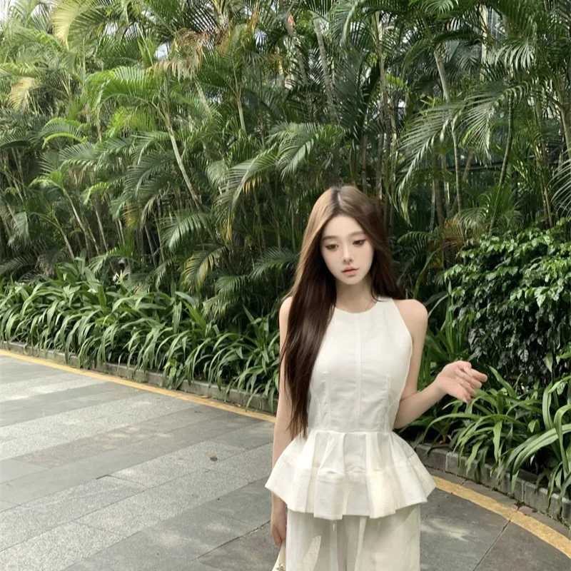 

Невобычный 3D дизайн, топ с разрезом, юбка, жилет и брюки, комплект с кружевным подолом, осеннее новое поступление, женский ансамбль