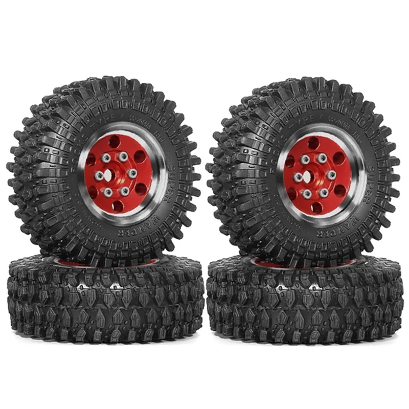 

Excellent-4Pcs 55Mm 1.0Inch Metal Beadlock Wheel Tire For 1/18 1/24 RC Crawler Car TRX4M SCX24 Upgrade Parts Accessories