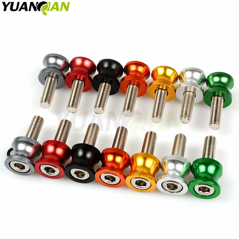 6 مللي متر 8 مللي متر 10 مللي متر دراجة نارية جزء CNC الألومنيوم Swingarm بكرات المنزلق لكاواساكي z800 z1000 ياماها r1 r3 r6 r15 r25 mt-07 mt-09