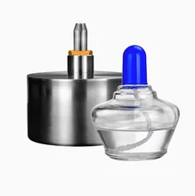 Glass alcohol lamp laboratory 304 stainless steel metal alcohol lamp thickened explosion-proof and leak-proof without alcohol
