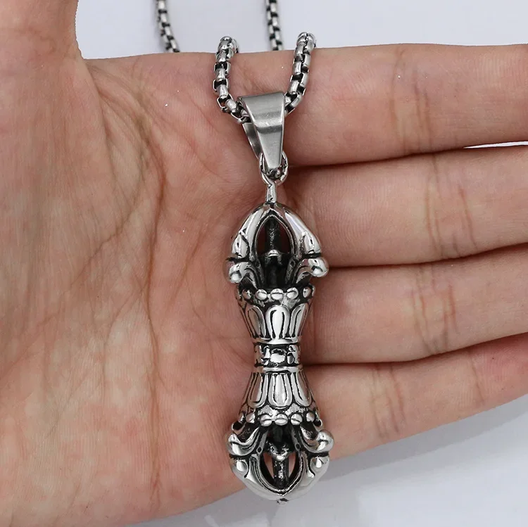 1pc Tibetan Titanium Steel Magic Pendant Personality Alternative Stainless Steel Jewelry Outdoor EDC Tools Gift For Men