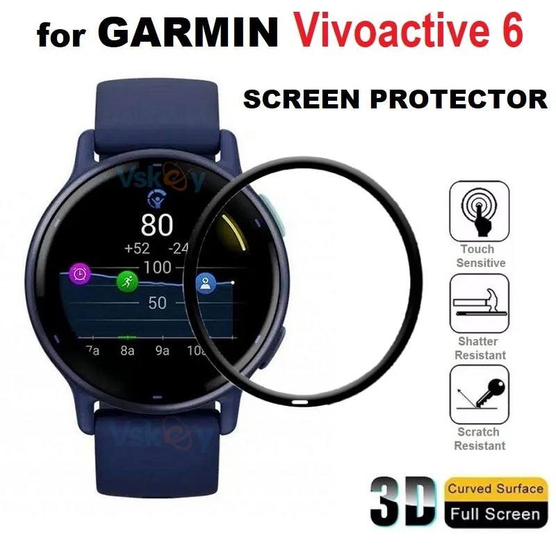 

100PCS 3D Curved Soft Screen Protector for Garmin Vivoactive 6 Smartwatch Full Coverage Anti-Scratch Protective Film
