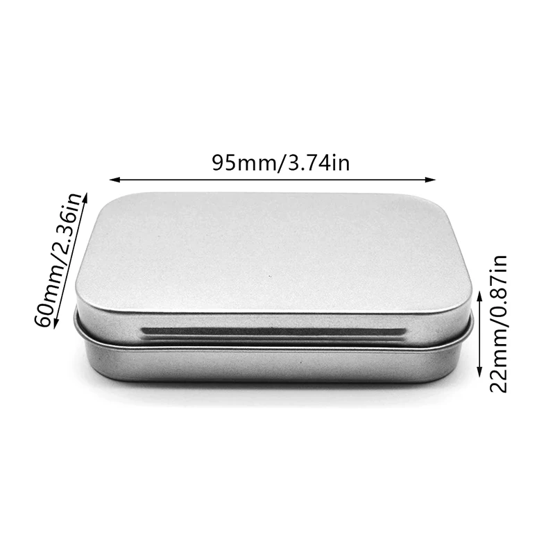 Survival Kit Tin Small Empty Metal Silver Black Flip Storage Box Case Organizer For Money Coin Candy Key