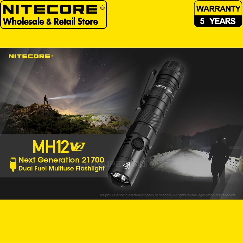 torcia-multiuso-doppio-carburante-nitecore-mh12-v2-led-1200-lumen-21700-con-batteria-agli-ioni-di-litio-da-5000-mah