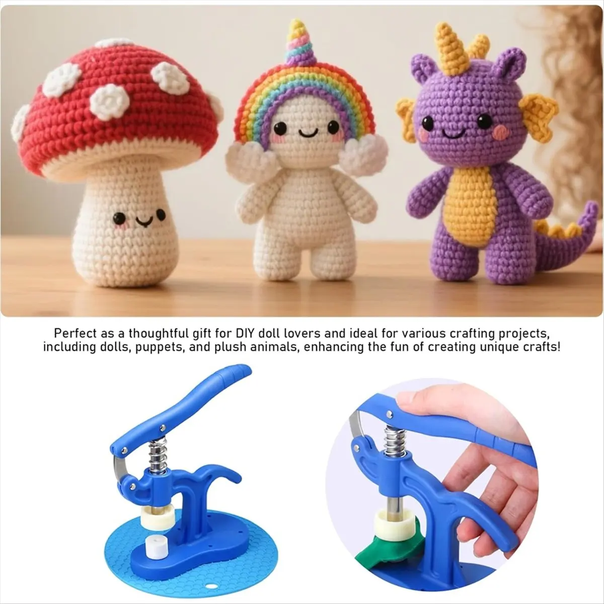 

Safety Eye Tool Large Size Safety Eye Install Tool for Attaching Safety Eyes for Stuffed 5-45mm Animal Eyes, Crafting