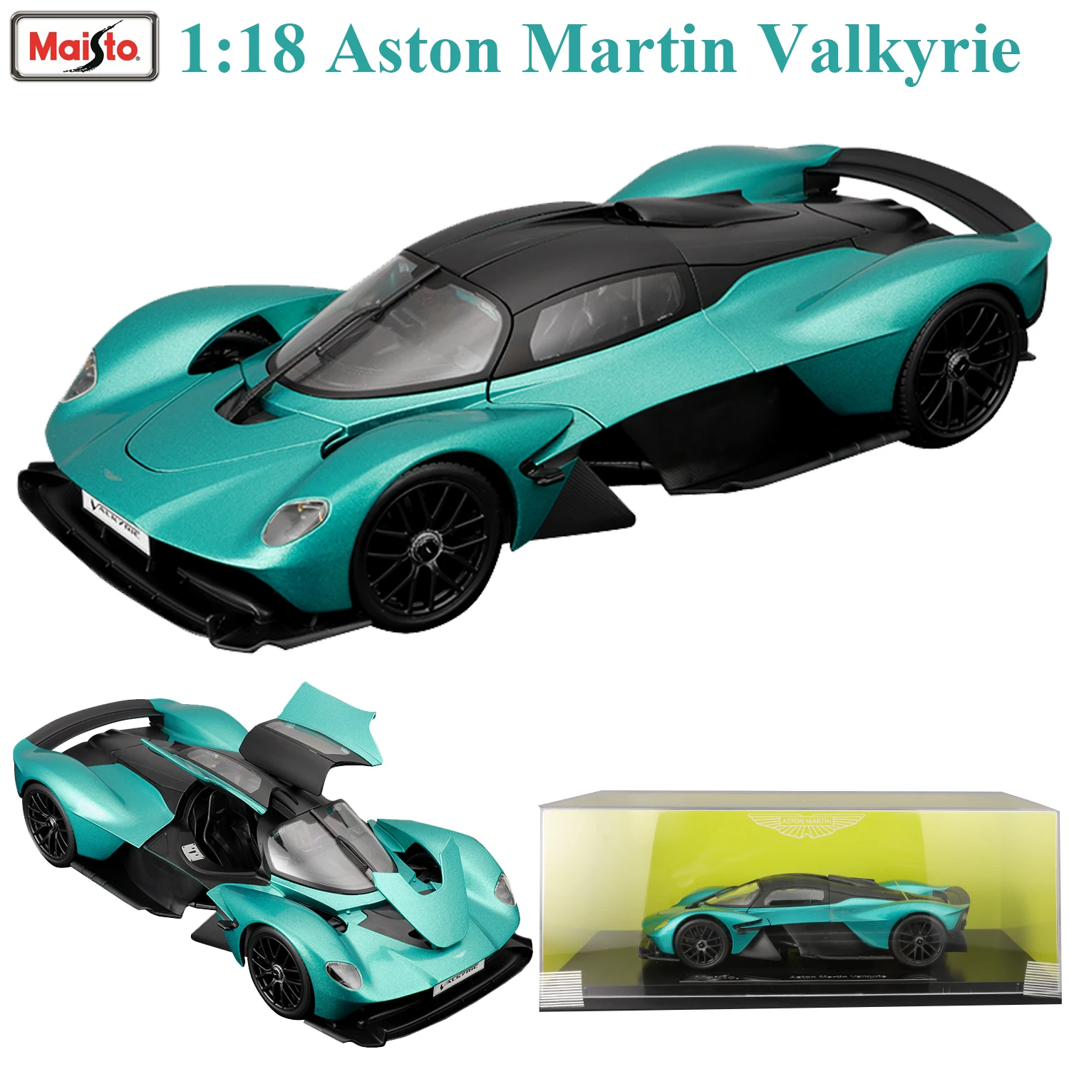 Maisto 1:18 2022 Aston Martin Valkyrie Supercars Hardcover Version Acrylic Box Diecast Hypercar Model Alloy Car Model Toy Gift