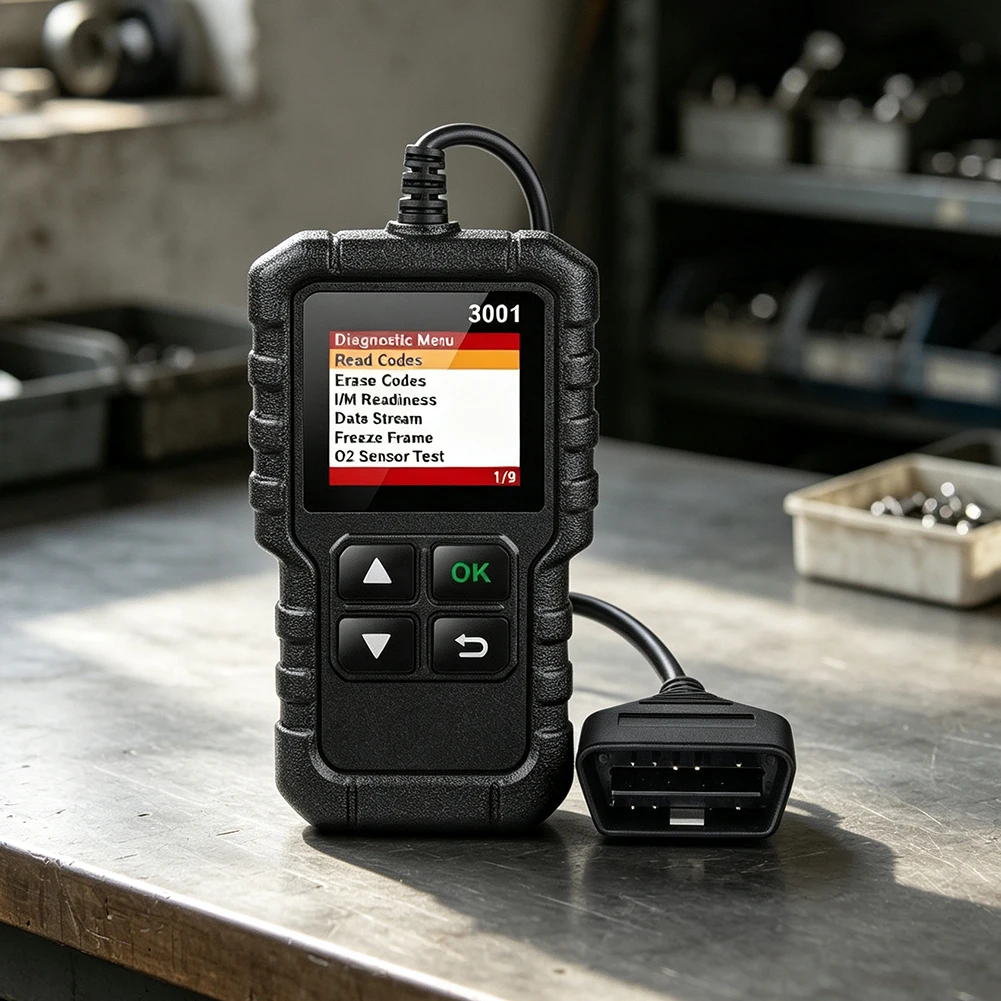 CR3001 Car Diagnostic Scanner With 76cm Cable Compact, Check Engine Light Fault Reader Tool 7 Languages