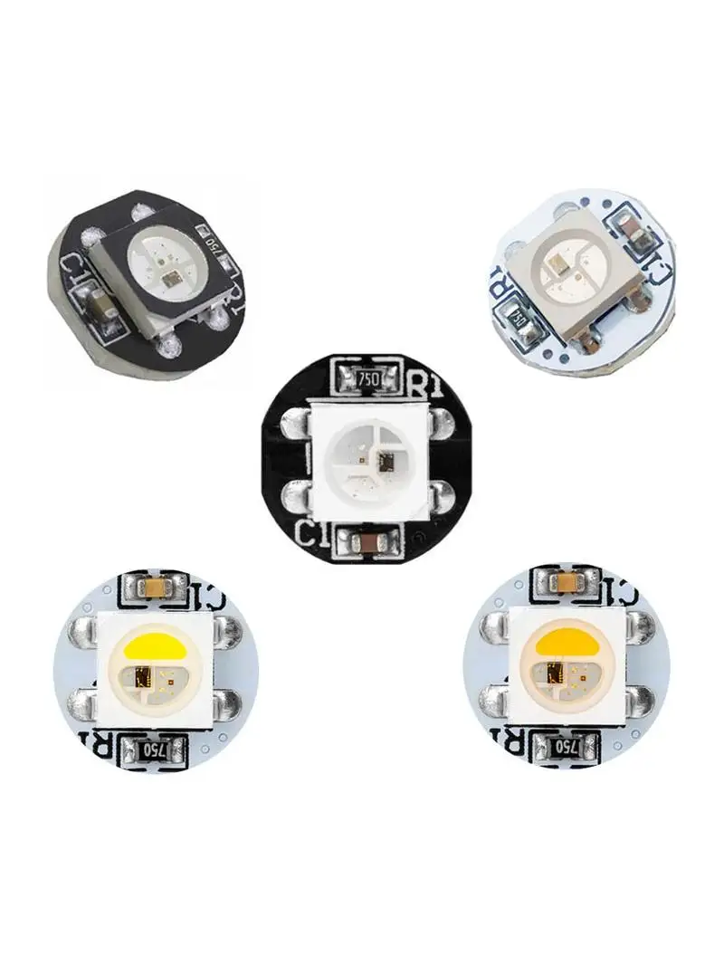 20 sztuk 5V WS2812B Chip LED z czarną białą płytka drukowana DC5V WS2812 inteligentny IC 5050 SMD RGB LED SK6812 RGBW RGBNW RGBWW — zdjęcie 2