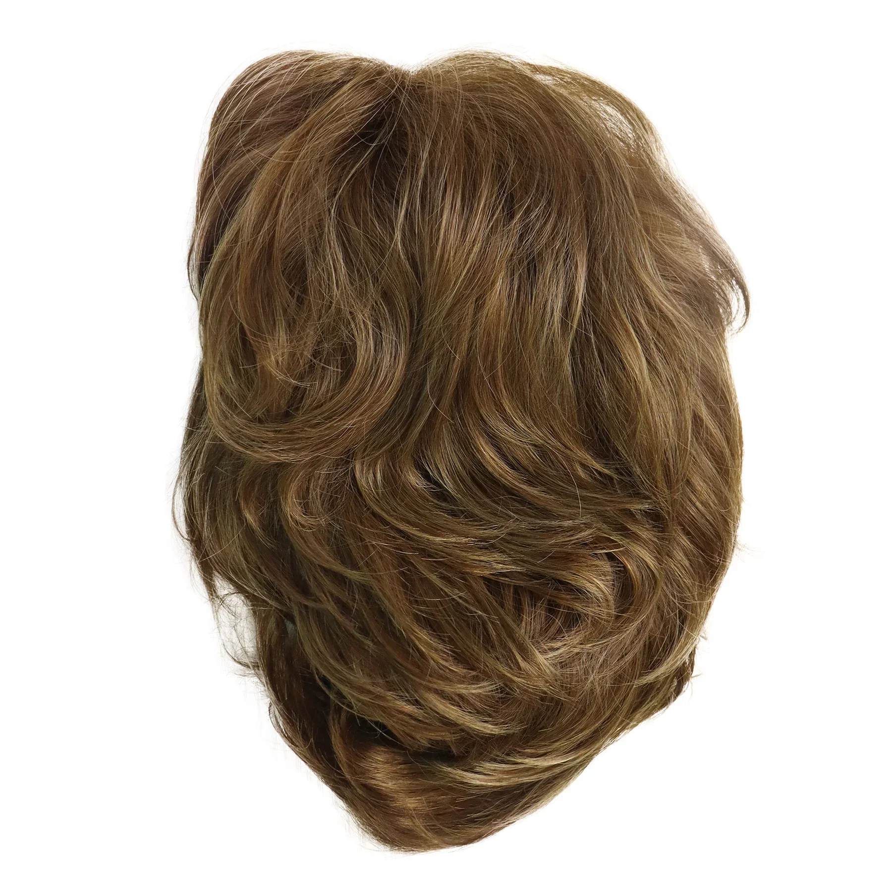 Synthetic Women\'s Short Pixie Cut Wig Mix Brown Hair Natural Ladies Wig with Bangs Daily Stylish Mommy Wig Cosplay Halloween