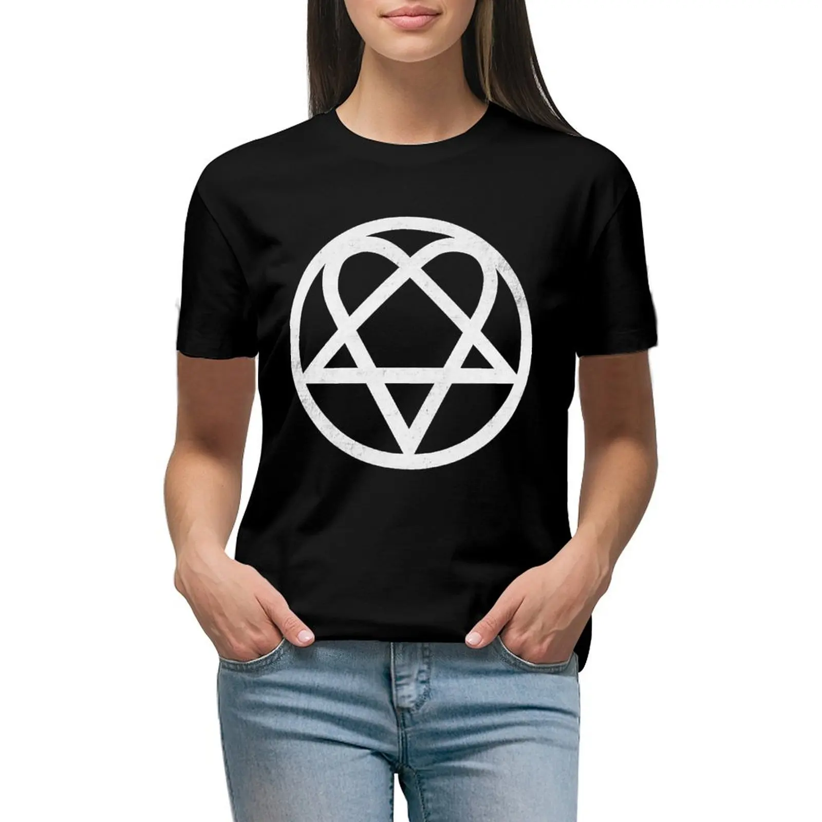 

Heartagram T-shirt plus size tops cute tops Blouse t shirt Women