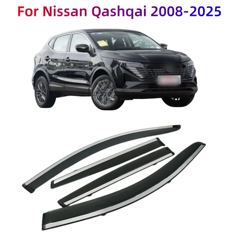 

For Nissan Qashqai 2008-2025 Window Visors Rain Guard Side Vent Deflector Weathershield Moulding Trim Car Styling Accessories