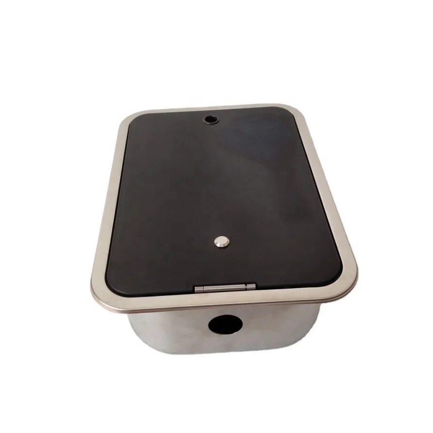 Rv Cooker Sink Stainless Steel Square Modern Steel Sink 304 Sus Touch Panel Hidden Kitchen Sink 1mm