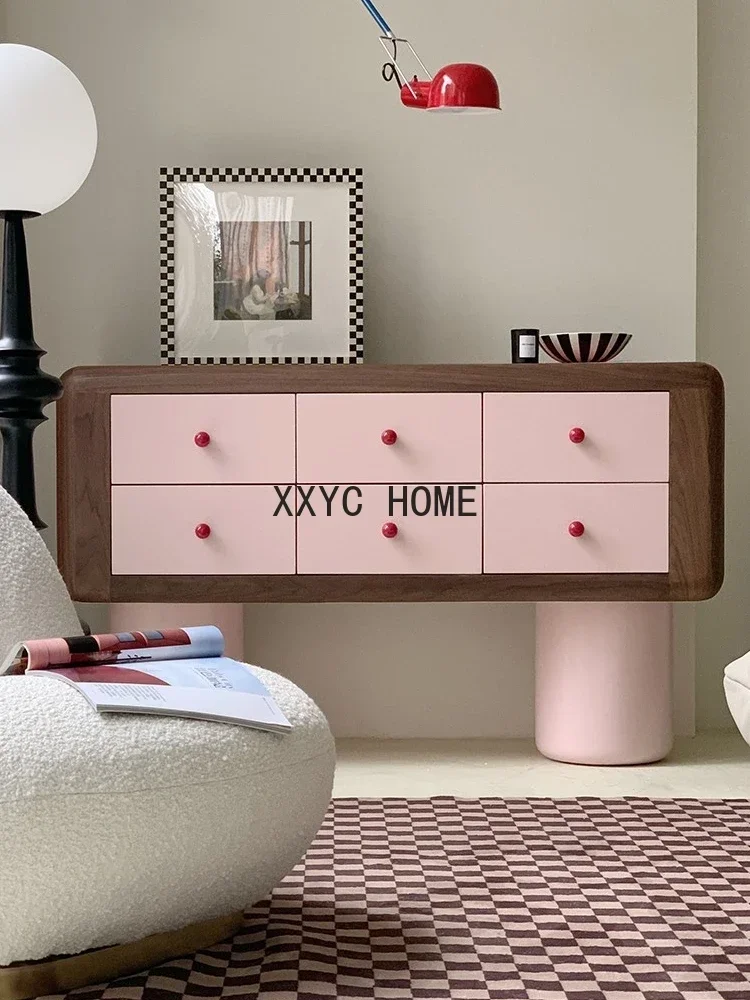

Modern Minimalist Household Sideboard 6 Drawer Chest Storage Display Cabinet