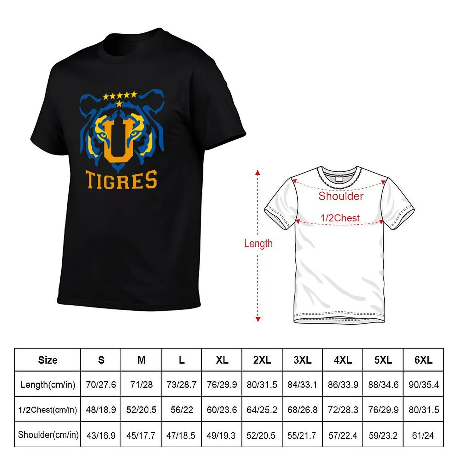 Tigres Monterrey Tee shirt Football Soccer Jersey T-Shirt Summer Casual Cotton Tee, Unisex Men Women