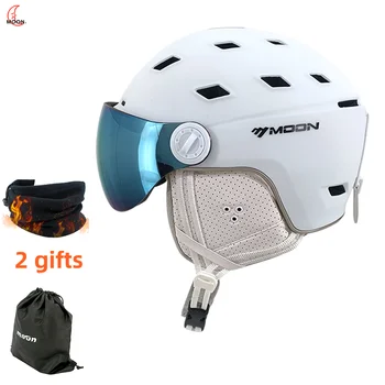 Maan-Professionele Skihelm Voor Volwassenen En Jongeren Met Snowboardbril Nieuwe Verbeterde Meerdere Lagen Bescherming Ademend Zacht
