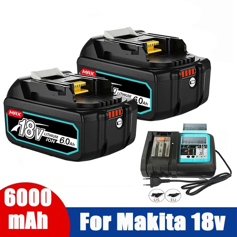 18V 6.0Ah External Battery For Makita Power Tools Batteries with Charging Lithium Replacement LXT BL1860 1850 BL1840 BL1830B