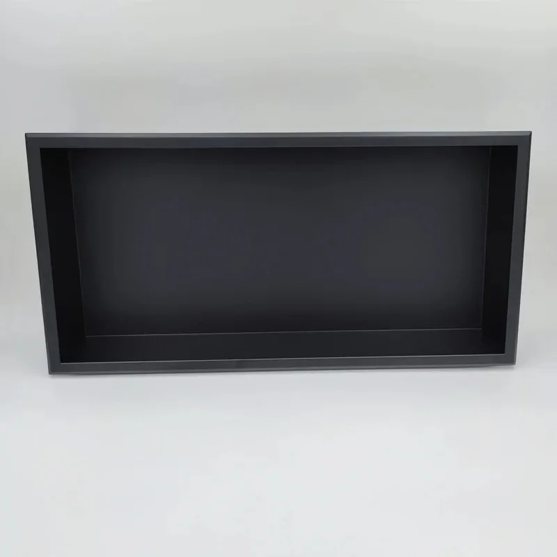 Black Stainless Steel Toilet Paper Holder - Recessed Shower Shelf Hooks Bathroom Accessories