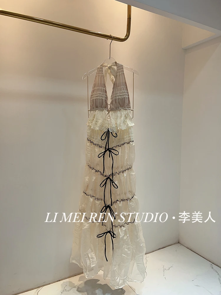 

Новое платье с галстуком-бабочкой без спинки, длинная юбка, разделенный купальник для женщин.