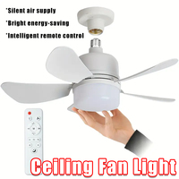 New  Ceiling Fan with Remote Control Lighting Lamp E27 Converter Base for Bedroom and Living Room Smart 3-in-1 ceiling fan lam