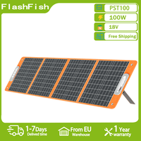 Flashfish PST100 100W Portable Foldable Solar Panel 23% Energy Conversion Rate outdoor Waterproof camping Solar charging Panel