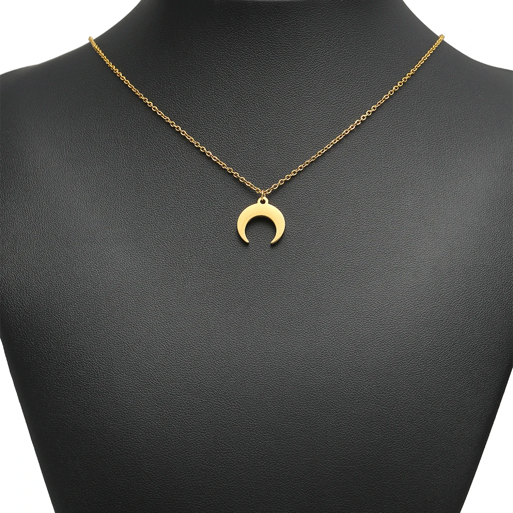 5 قطعة 15 مللي متر القمر السحر الفولاذ المقاوم للصدأ البولندية الثور القرن المعلقات DIY بها بنفسك مجوهرات الأزياء صنع قلادة القرط لوازم بالجملة