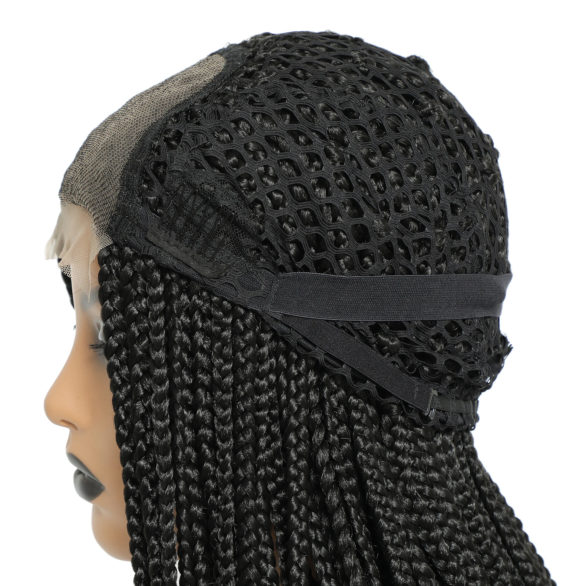 30 Zoll lange Box geflochtene 4x4 Spitze Perücken mit Baby Haar Twist Zöpfe Spitze Front Perücken für schwarze Frauen synthetische Flechthaar Perücke