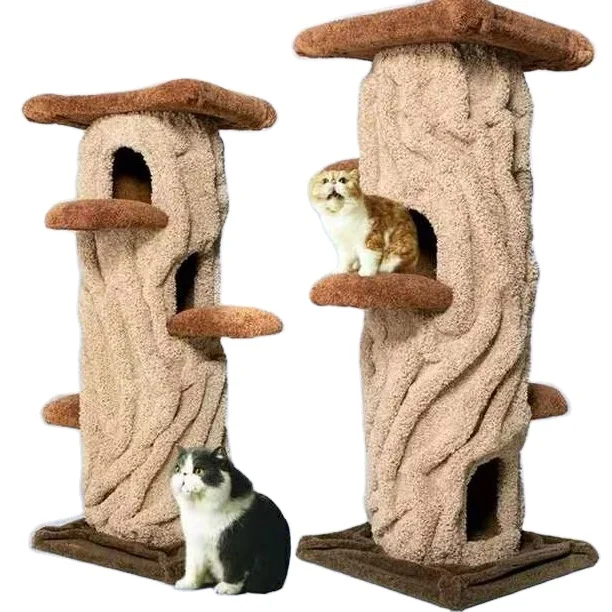 

Camily high quality Pet Cat Product Tall Modern Wood Tree house Multi-level Cat Tower Wood Cat Tree