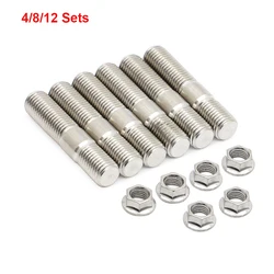 4/8/12 Sets 10mm Exhaust Studs & Serrated Nuts kit M10x1.25 Manifold Flange for Toyota Nissan & Some Honda