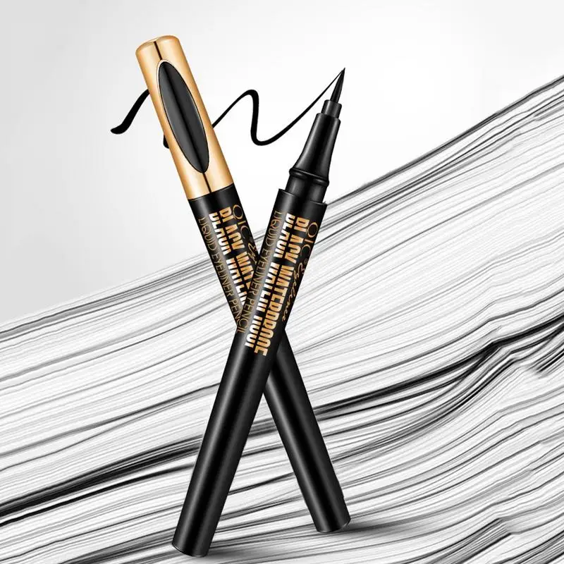 Czarny płyn eyeliner wodoodporny, długi trwały eyeliner kredka szybkie suszenie nie kwitną naturalne eyeliner pióro na płynny kosmetyczne