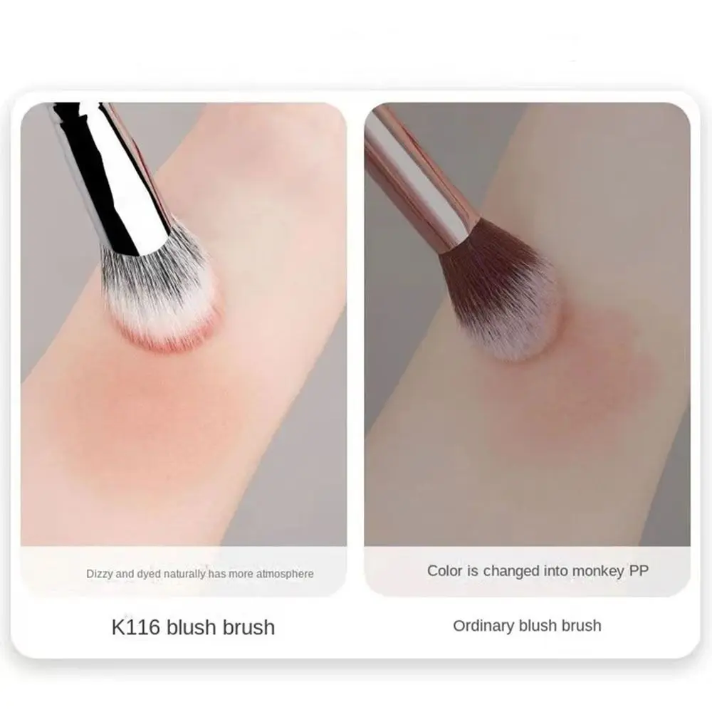 Ziegenhaar-Make-up-Pinsel zum Tupfen, hochwertige Make-up-Pinsel mit weichen Konturen, natürlich, tragbar, abgeschrägt, Rouge, Make-up-Pinsel für das Gesicht