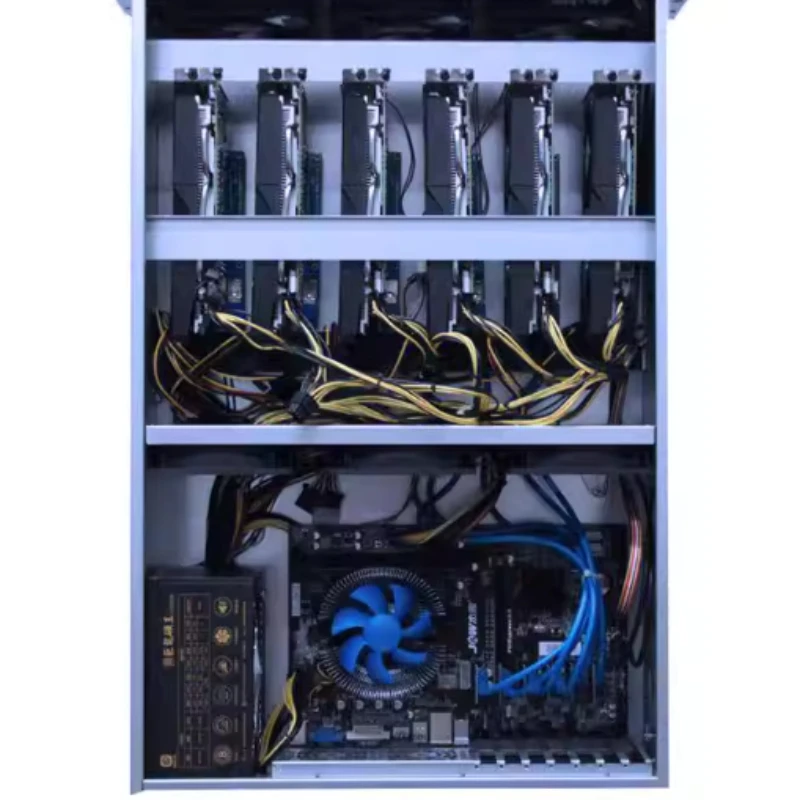 

Шасси на 6 и 8 карт, промышленный корпус 4U ATX, сервер для многокарточных графических процессоров, корпус для вычислительных машин с ИИ