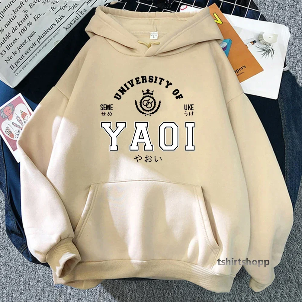 University of Yaoi Hoodies Spring Autumn Clothing Anime Women Hoodie Boys Love Men Hoodie Basic Sweater Crewneck Sweatshirts