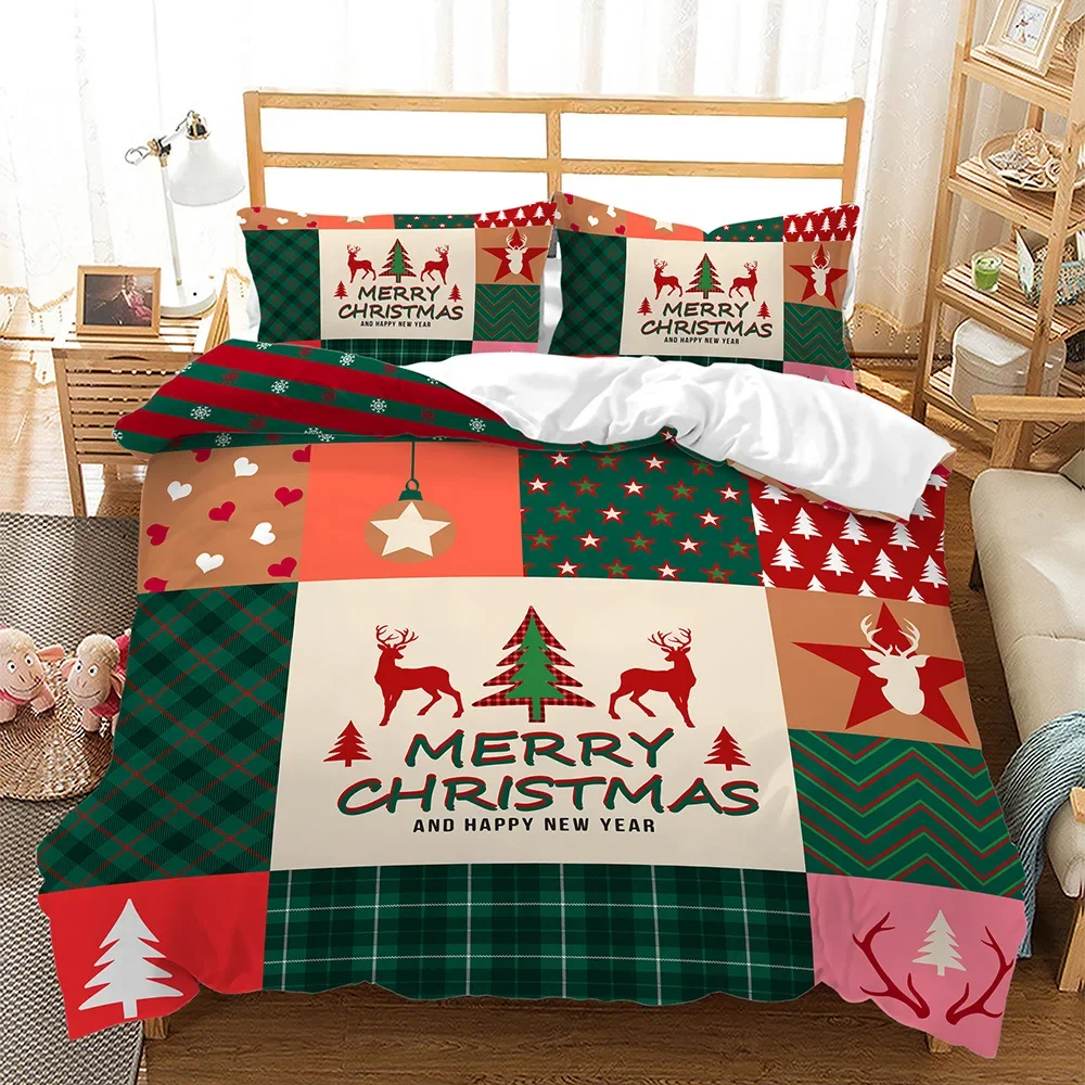 Christmas Bedding Set Linens Duvet Cover Kids Quilt Covers Cartoon Comforter Cover Pillow Case 200x200cm Decor Bedroom Textile