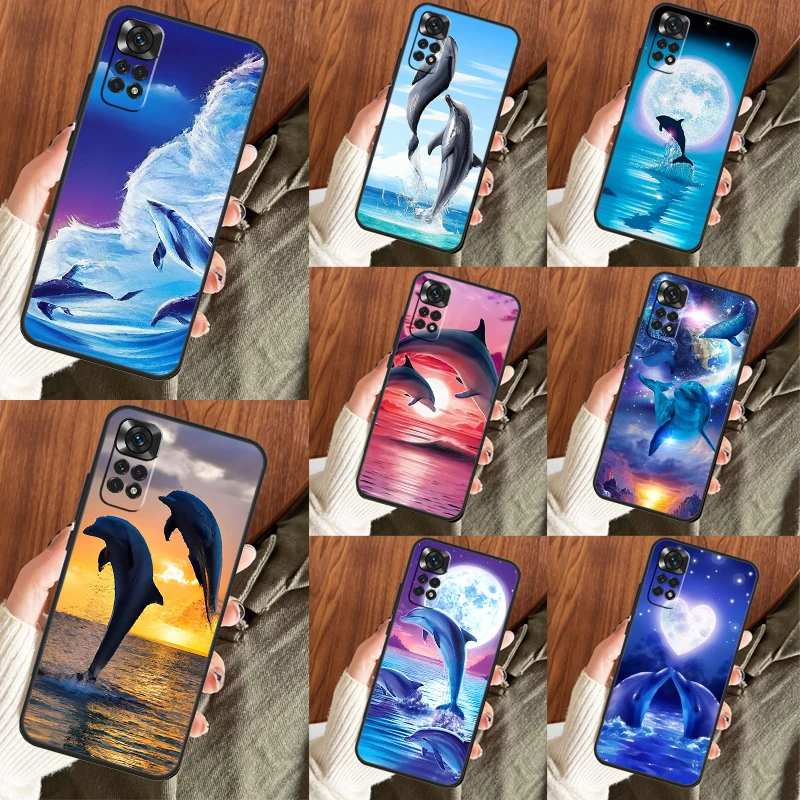 Dolphin Case For Xiaomi Redmi Note 12 11 8 9 10 Pro 11S 10S 9S Redmi 12C 10C 9A 9C 9T Back Cover