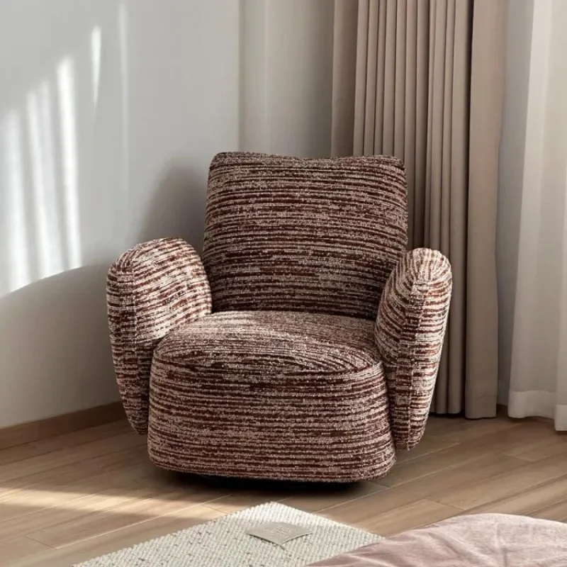 French Vintage Sofa Chair Rotatable Single Chair Balcony Bedroom Living Room
