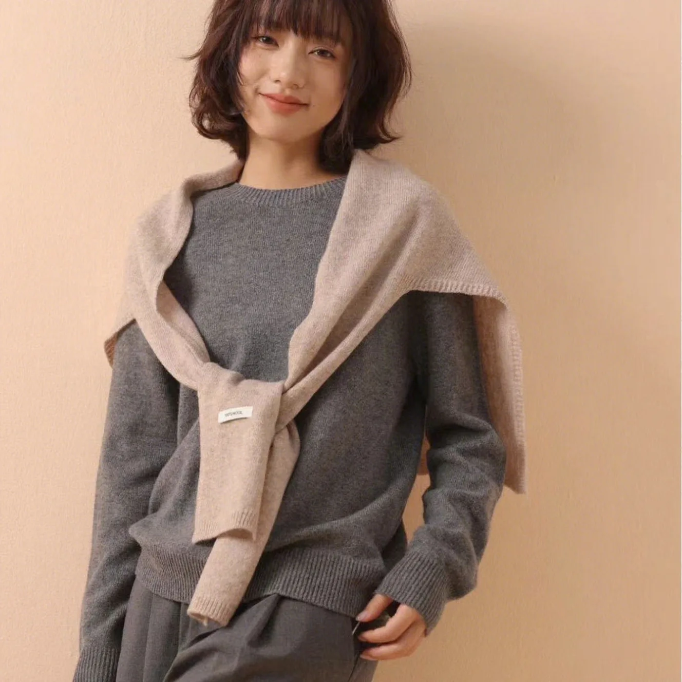 

Новая цельношерстяная Т-образная шаль, осенне-зимний женский универсальный шарф, высококачественная однотонная вязаная шаль