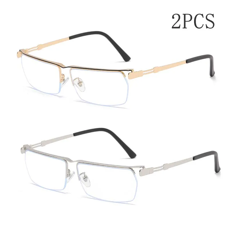 2/3PCS New Half Frame Hanging Wire Hd Anti Blue Light Ultra Light Business Comfortable Simple Presbyopia Glasses 3879
