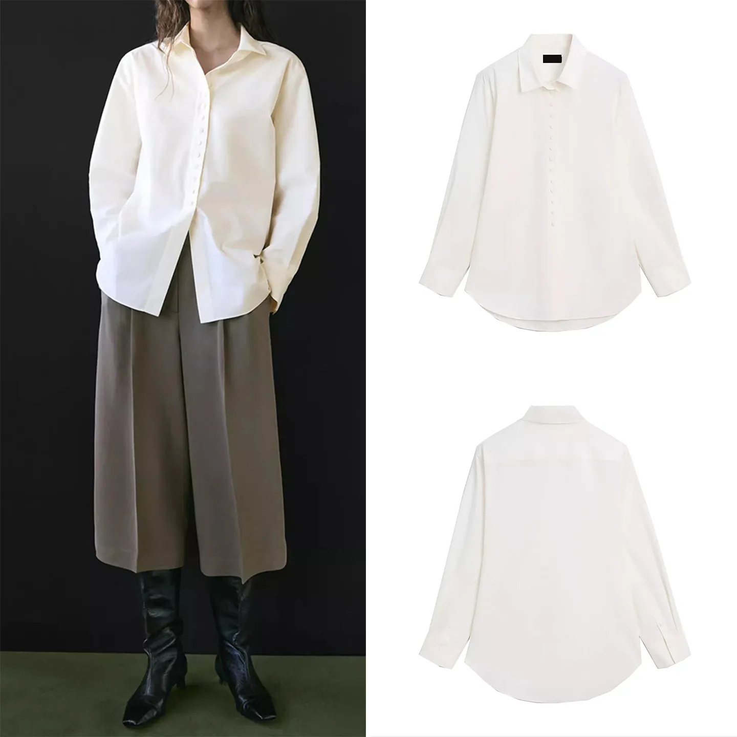 

Женская рубашка ZADATA с длинным рукавом, свободного кроя, в европейском стиле, для повседневной носки, весна 2026