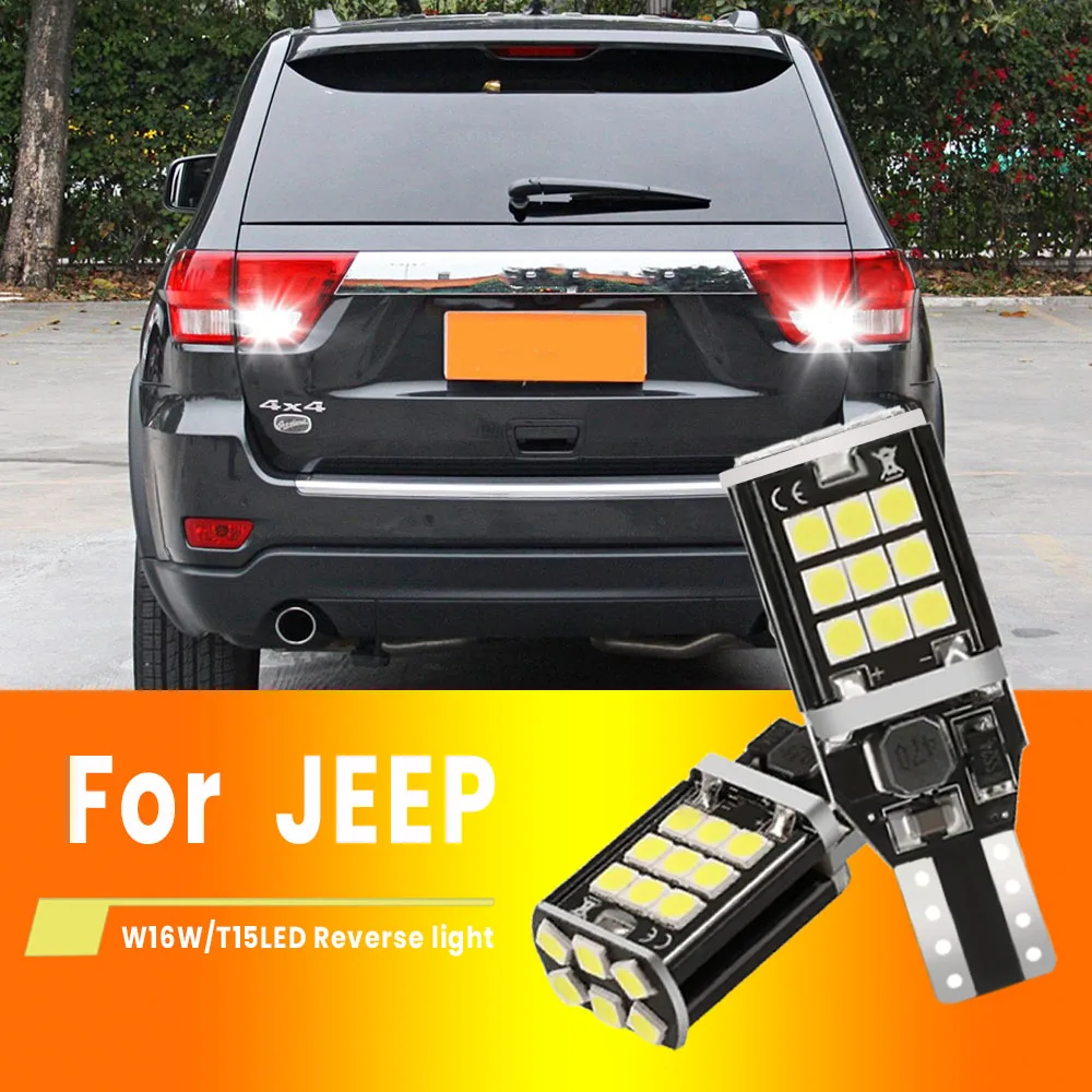 2pcs LED Reverse Light Blub Lamp 3157 3156 3057 T25 P277W Canbus For JEEP Grand Cherokee 1999-2006 Liberty Commander 2006-2010