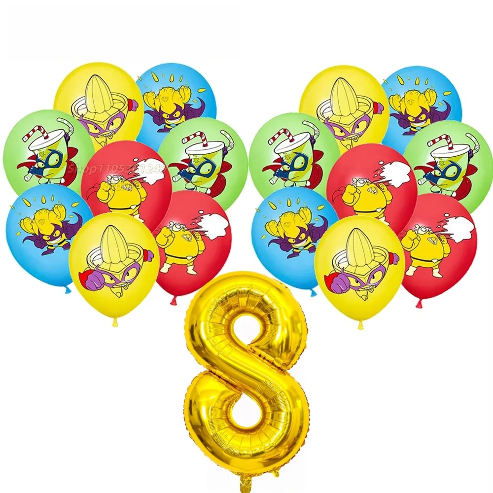Superthings Theme Birthday Party Decoration Superzings Number Balloons Backdrop Cake Toppers Party Supplies Baby Shower Gifts view 2