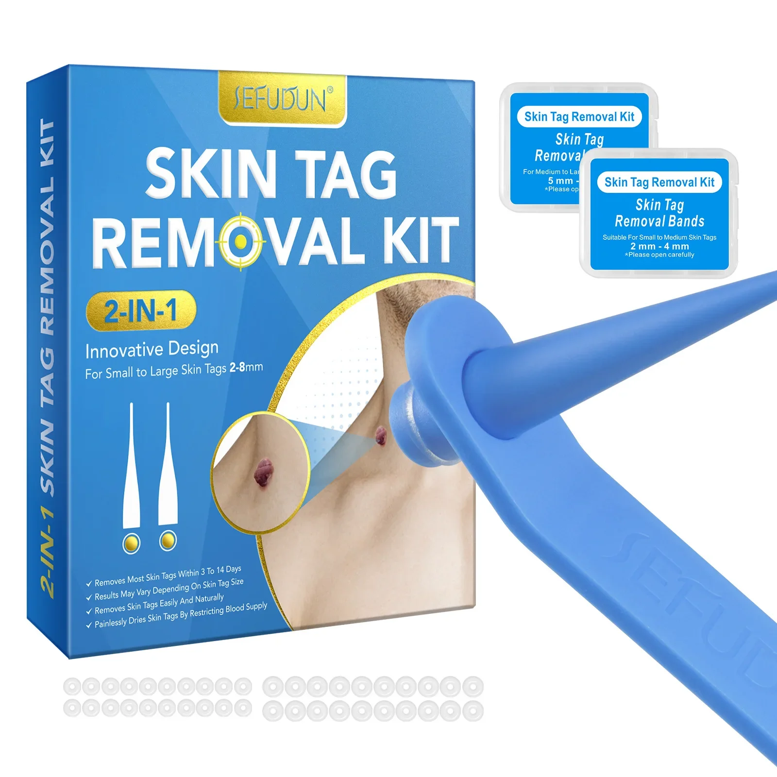 2 In 1 Auto Skin Tag Removal Kit Wart Treatment Face Skin Equipment Micro Skin Tag Treatment Tool Easy To Clean Skin Care Tool