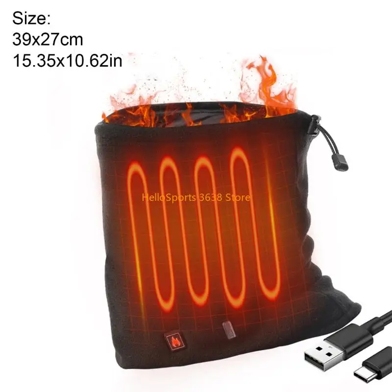 A52F Windschutz elektrische Heizhalsschutzweiche Fleece -Interieur für Schneesportarten