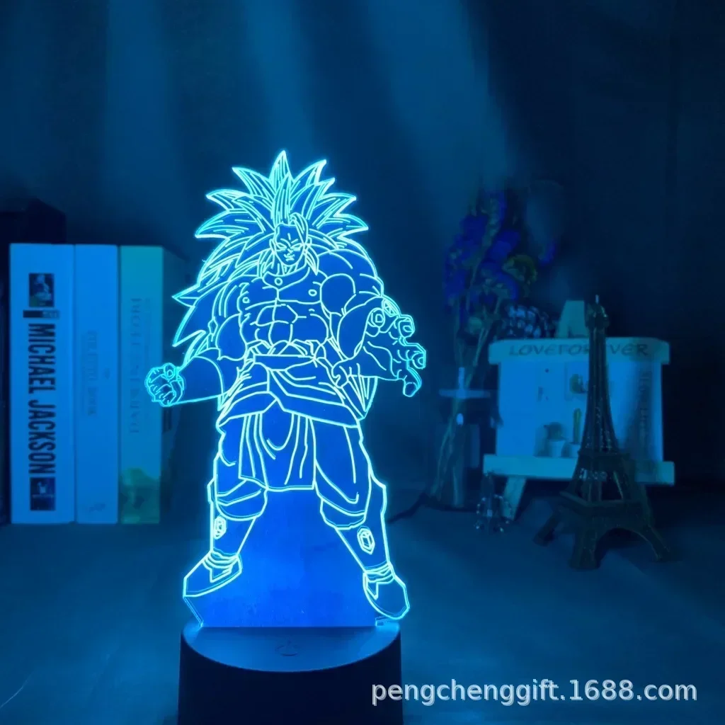 Anime Figure Dragon Son Goku Ball Z LED Night Light 3D Lamp Gohan Vegeta Broly Frieza Action Figuras DBZ Lampara Kids Manga Gift