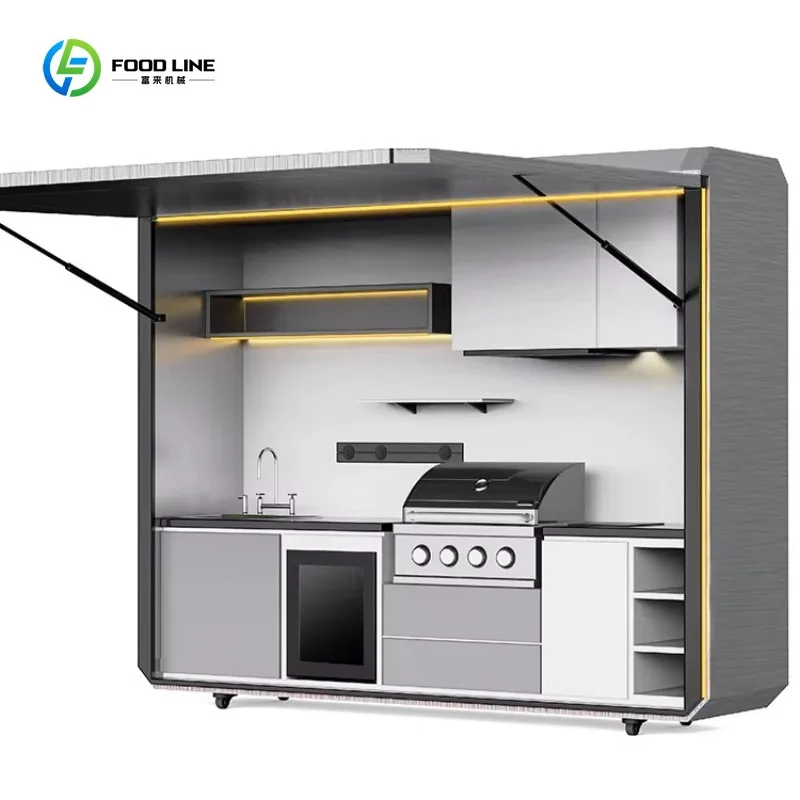 Customized Modern Outdoor Kitchen Set Prefab House with Full Equipments Stylish Durable Outdoor Cooking & Entertainment Area