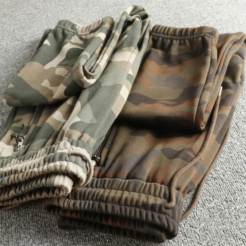 النمط الأمريكي العصرية التمويه الرجال Sweatpants عارضة الثقيلة فضفاض مكبل تصميم للرجال أزياء مريحة عارضة ارتداء الذكور