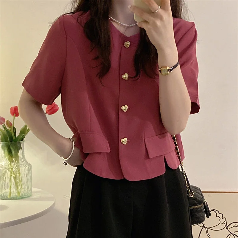 Blazers Women Summer Lovely Stylish Button Design Young Temperament All-match Newly Classic Fashion Ulzzang Elegant Leisure Ins