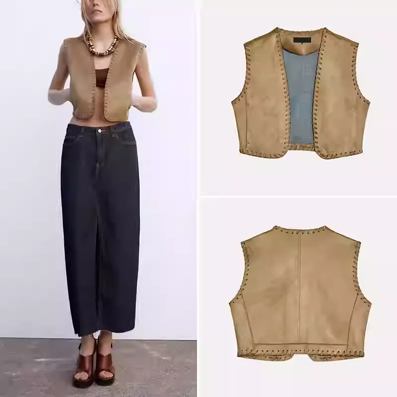 

Ele ort Vest Women's Faion Personali Winter New Arrival Commute Sle Pure Color Single Button Closure Z